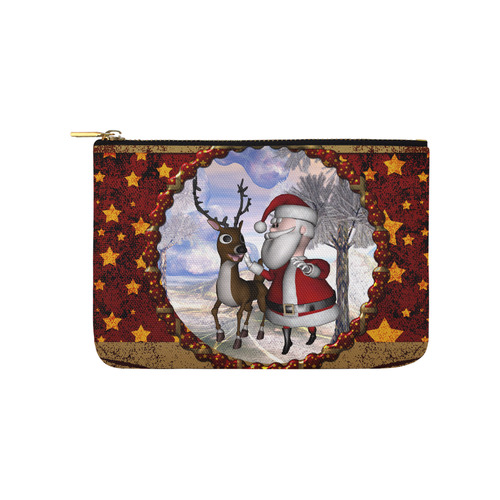 Santa Claus with reindeer, cartoon Carry-All Pouch 9.5''x6''
