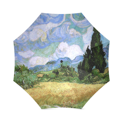 Van Gogh Wheat Field Cypresses Nature Landscape Foldable Umbrella (Model U01)