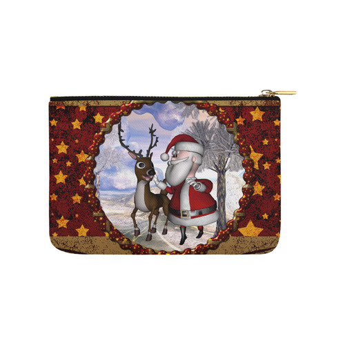 Santa Claus with reindeer, cartoon Carry-All Pouch 9.5''x6''