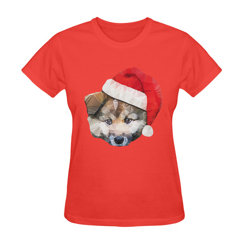 christmas santa dog Sunny Women's T-shirt (Model T05)