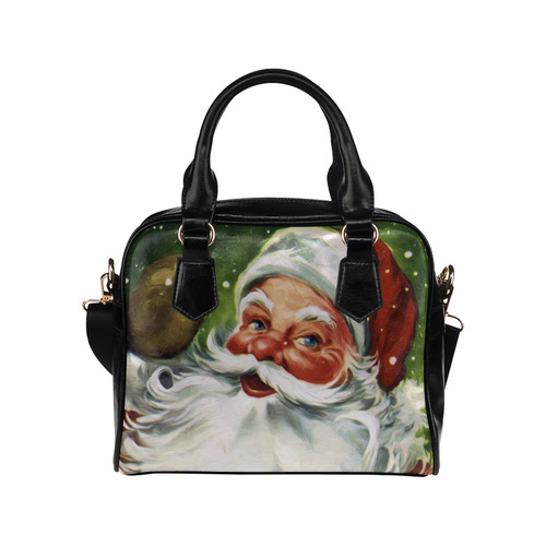 A cute Santa Claus Face - Christmas Shoulder Handbag (Model 1634)