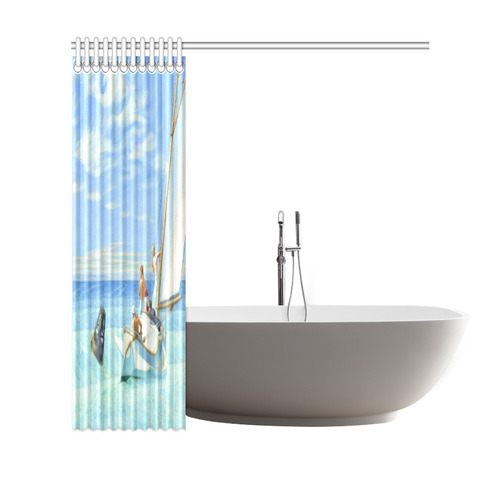 Edward Hopper Ground Swell Sail Boat Ocean Shower Curtain 69"x70"