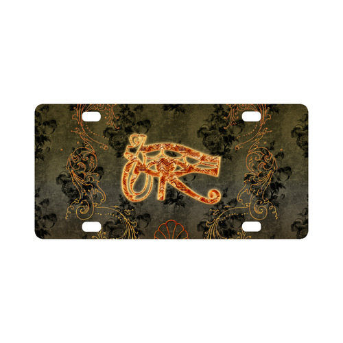 The all seeing eye, vintage background Classic License Plate