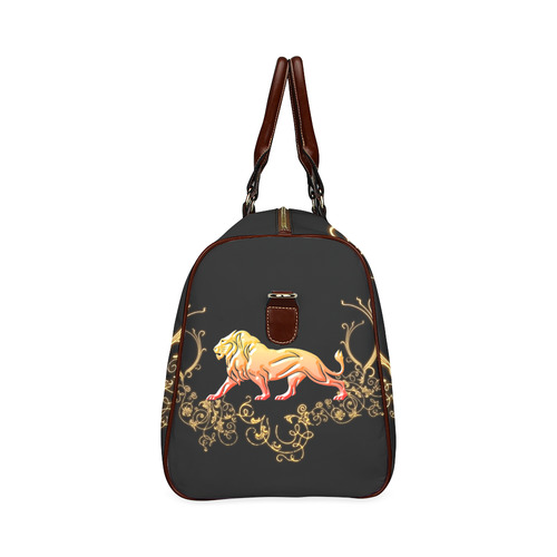 Awesome lion in gold and black Waterproof Travel Bag/Small (Model 1639)