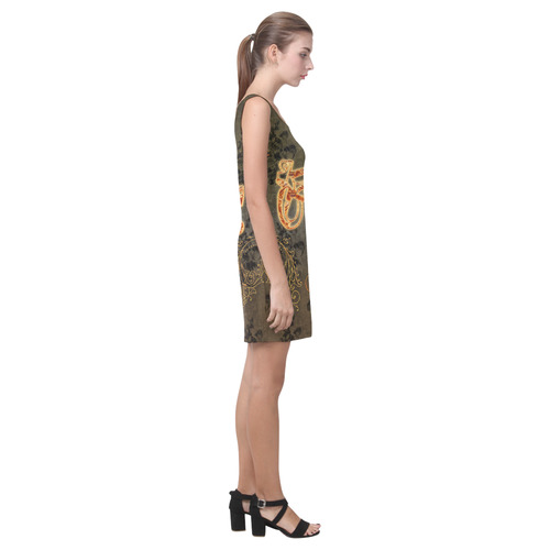 The all seeing eye, vintage background Medea Vest Dress (Model D06)