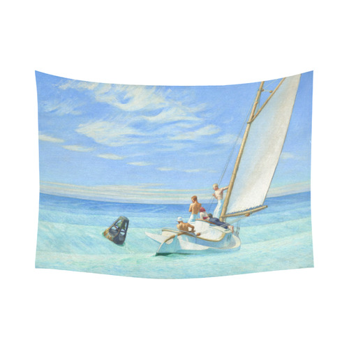Edward Hopper Ground Swell Sail Boat Ocean Cotton Linen Wall Tapestry 80"x 60"
