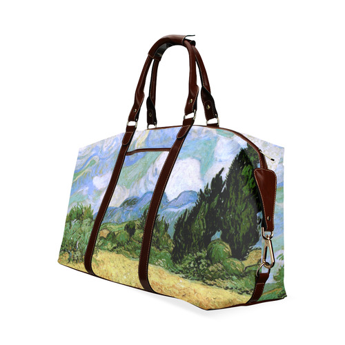 Van Gogh Wheat Field Cypresses Nature Landscape Classic Travel Bag (Model 1643) Remake