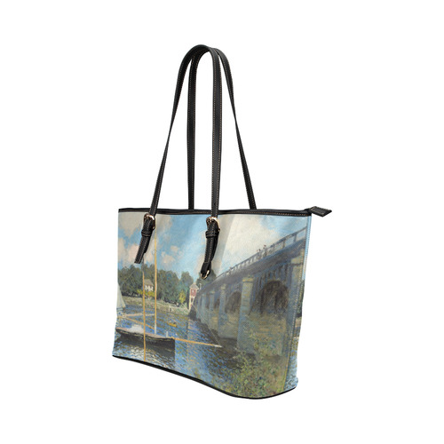 Claude Monet Bridge at Argenteuil Leather Tote Bag/Small (Model 1651)