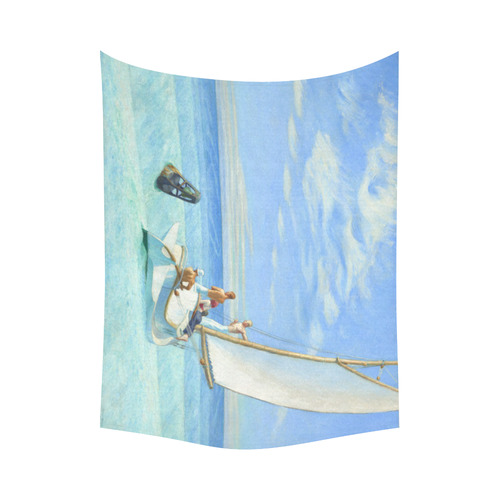 Edward Hopper Ground Swell Sail Boat Ocean Cotton Linen Wall Tapestry 80"x 60"