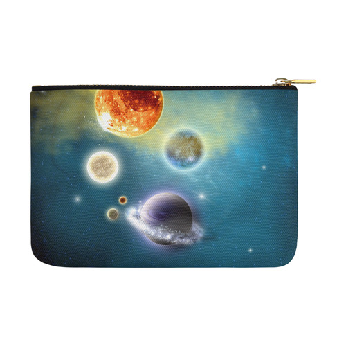 Space scenario with  meteorite sun and planets Carry-All Pouch 12.5''x8.5''