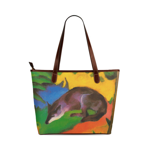 Black Fox by Franz Marc Shoulder Tote Bag (Model 1646)