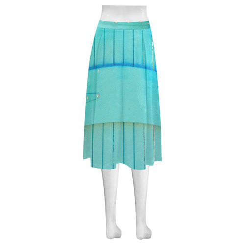 blue door 2 Mnemosyne Women's Crepe Skirt (Model D16)