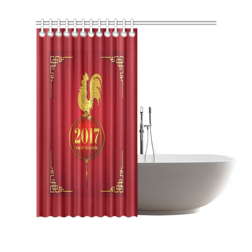 2017 Year of the Rooster Chinese Shower Curtain 69"x70"