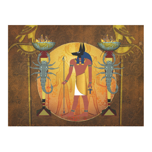 Anubis the egyptian god Cotton Linen Tablecloth 52"x 70"
