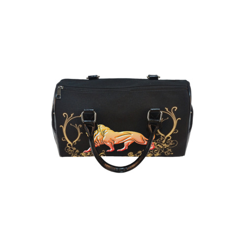 Awesome lion in gold and black Boston Handbag (Model 1621)