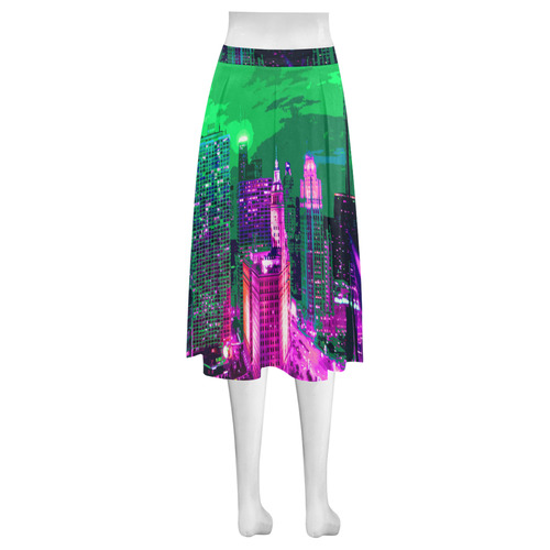 Chicago PopArt 20161103 Mnemosyne Women's Crepe Skirt (Model D16)