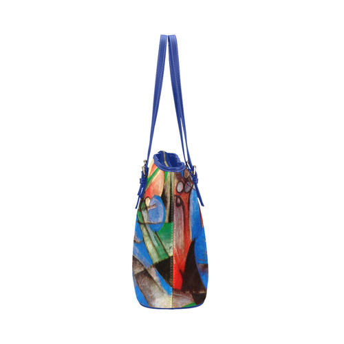 Dreaming Horse by Franz Marc Leather Tote Bag/Large (Model 1651)