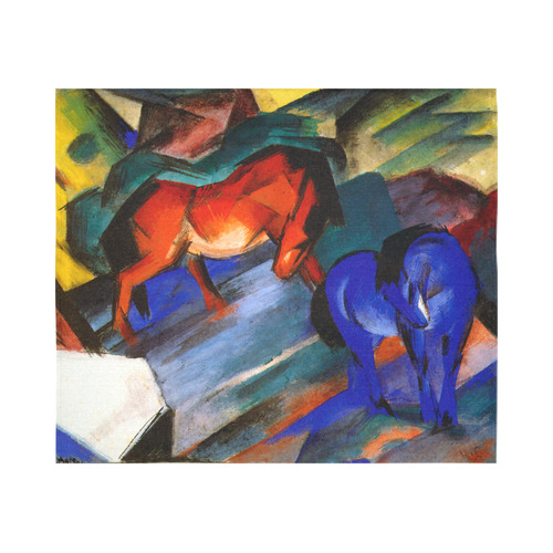 Red and Blue Horse by Franz Marc Cotton Linen Wall Tapestry 60"x 51"