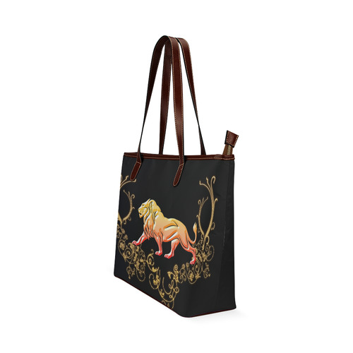 Awesome lion in gold and black Shoulder Tote Bag (Model 1646)