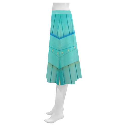 blue door 2 Mnemosyne Women's Crepe Skirt (Model D16)