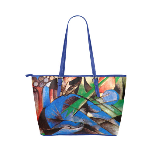 Dreaming Horse by Franz Marc Leather Tote Bag/Large (Model 1651)