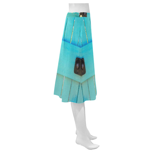 blue door 2 Mnemosyne Women's Crepe Skirt (Model D16)