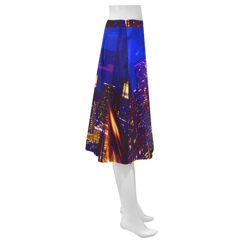 Chicago PopArt 20161112 Mnemosyne Women's Crepe Skirt (Model D16)
