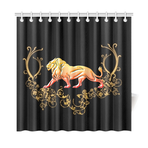 Awesome lion in gold and black Shower Curtain 72"x72"