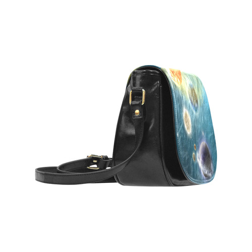 Space scenario with  meteorite sun and planets Classic Saddle Bag/Large (Model 1648)