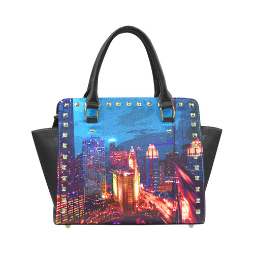 Chicago PopArt 20161101 Rivet Shoulder Handbag (Model 1645)