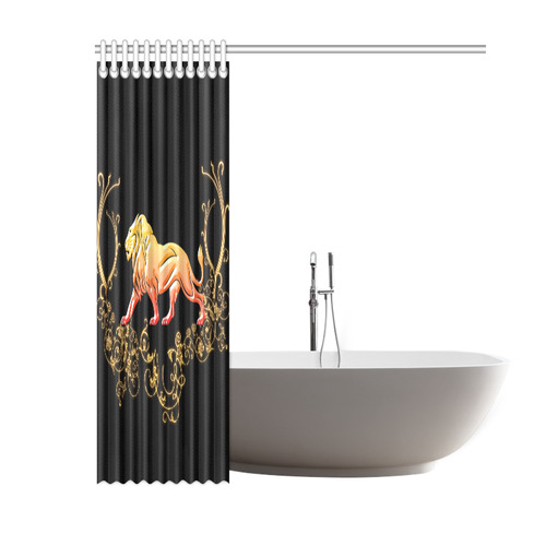 Awesome lion in gold and black Shower Curtain 60"x72"