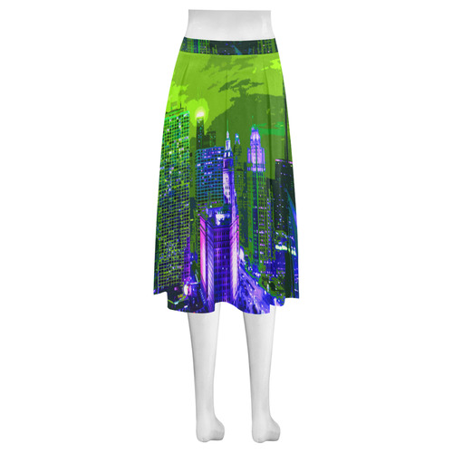 Chicago PopArt 20161105 Mnemosyne Women's Crepe Skirt (Model D16)