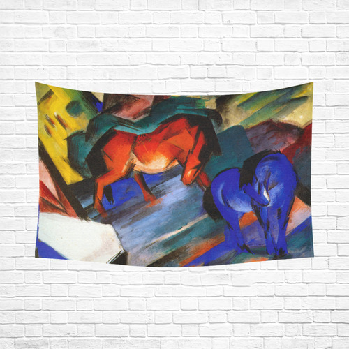 Red and Blue Horse by Franz Marc Cotton Linen Wall Tapestry 90"x 60"