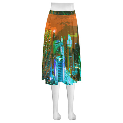 Chicago PopArt 20161107 Mnemosyne Women's Crepe Skirt (Model D16)