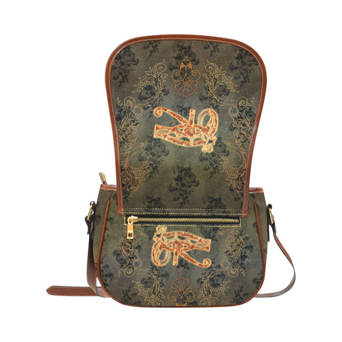 The all seeing eye, vintage background Saddle Bag/Small (Model 1649) Full Customization