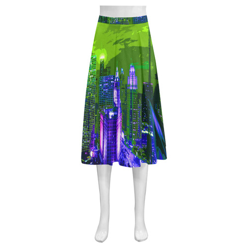 Chicago PopArt 20161105 Mnemosyne Women's Crepe Skirt (Model D16)