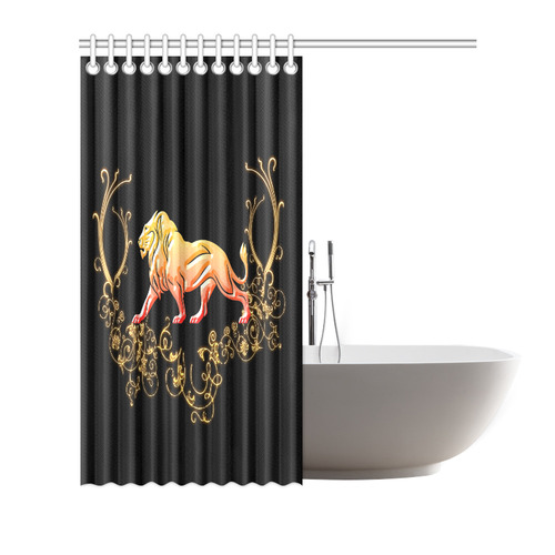 Awesome lion in gold and black Shower Curtain 72"x72"