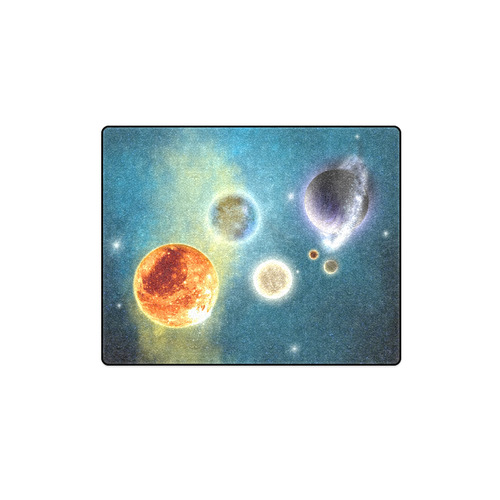 Space scenario with  meteorite sun and planets Blanket 40"x50"