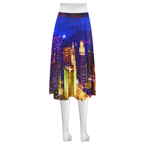 Chicago PopArt 20161112 Mnemosyne Women's Crepe Skirt (Model D16)