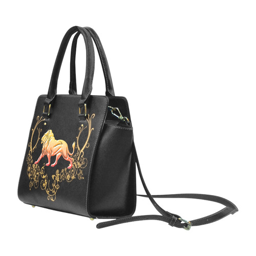 Awesome lion in gold and black Classic Shoulder Handbag (Model 1653)