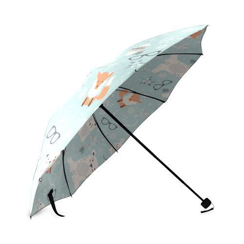 Cute Hipster Winter Animal Pattern Foldable Umbrella (Model U01)