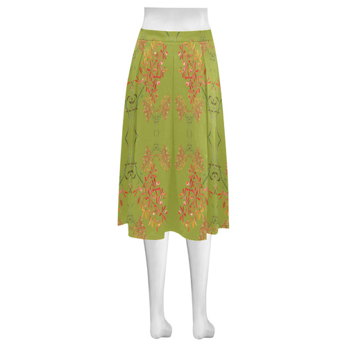 orchid olive Mnemosyne Women's Crepe Skirt (Model D16)