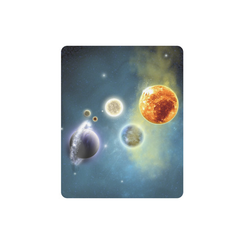 Space scenario with  meteorite sun and planets Rectangle Mousepad