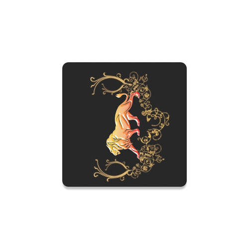 Awesome lion in gold and black Square Coaster