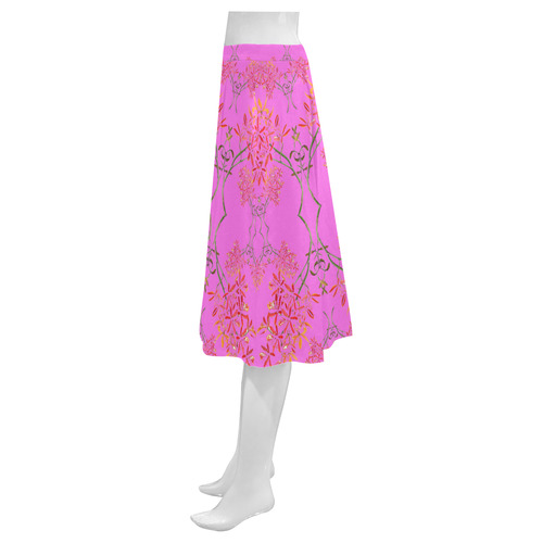 orchid  pink Mnemosyne Women's Crepe Skirt (Model D16)