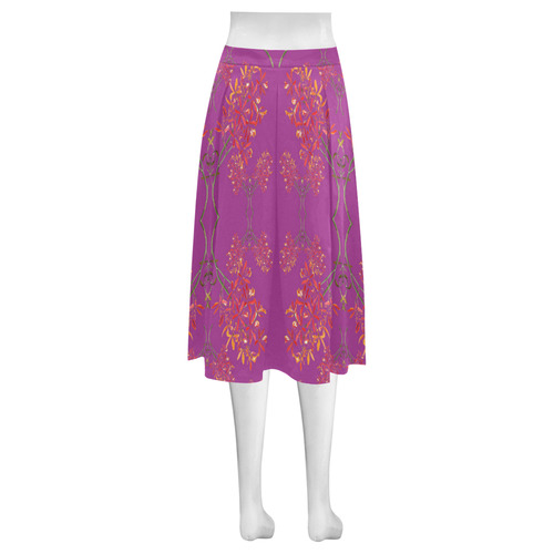 orchid lavender Mnemosyne Women's Crepe Skirt (Model D16)