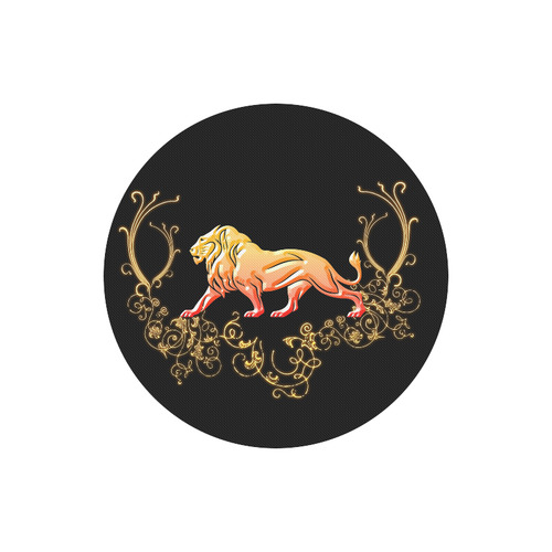 Awesome lion in gold and black Round Mousepad