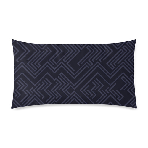 Luxury designers pillow for Bedroom : black with Stripes Custom Rectangle Pillow Case 20"x36" (one side)