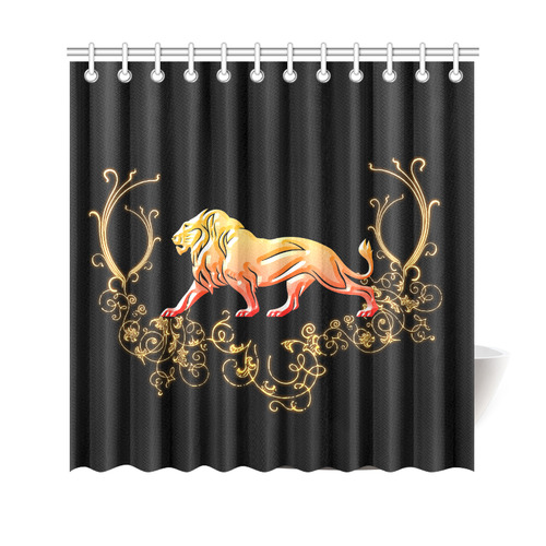 Awesome lion in gold and black Shower Curtain 69"x70"