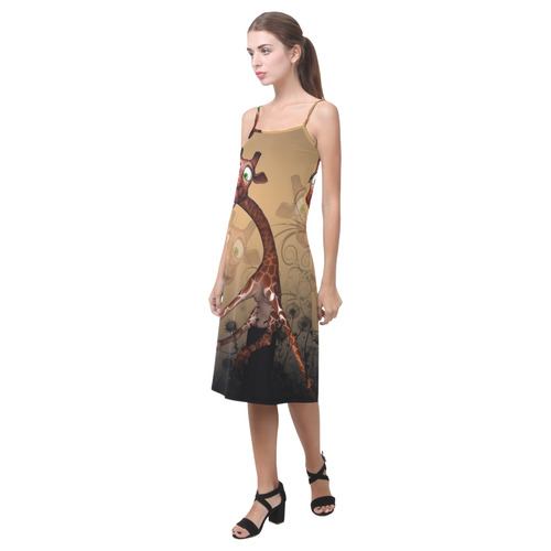 Sweet, cute giraffe Alcestis Slip Dress (Model D05)